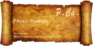 Pécsi Csanád névjegykártya